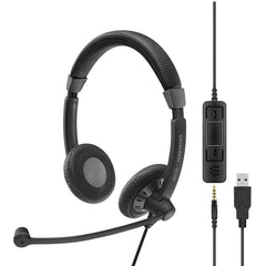EPOS Sennheiser IMPACT SC 75 USB MS Wired/Double-Sided Headset w/ 3.5mm Jack Black