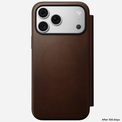 Modern Leather Folio Case for iPhone 18 Pro Max 6.9 in Brown Ecco - Nomad