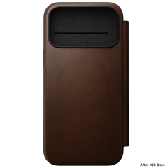 Modern Leather Folio Case for iPhone 18 Pro Max 6.9 in Brown Ecco - Nomad