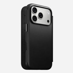 Modern Leather Folio Case for iPhone 18 Pro 6.3 in Black Ecco - Nomad