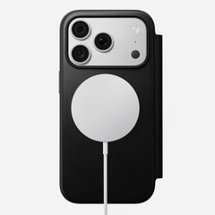 Modern Leather Folio Case for iPhone 18 Pro 6.3 in Black Ecco - Nomad