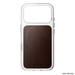 Clear + Leather Case for iPhone 18 Pro 6.3 in Rustic Brown Horween - Nomad