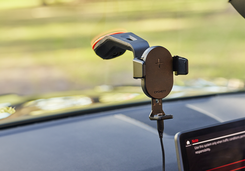 Cygnett Universal Window & Dash Car Mount & Wireless Charger - Black