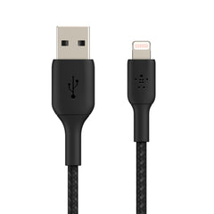 Belkin BoostCharge Braided Lightning to USB-A Cable 15cm / 6in - Black