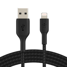 Load image into Gallery viewer, Belkin BoostCharge Braided Lightning to USB-A Cable 2m / 6.6ft - Black