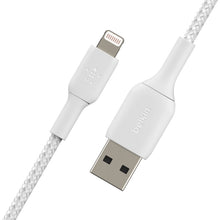 Load image into Gallery viewer, Belkin BoostCharge Braided Lightning to USB-A Cable 2m / 6.6ft - White