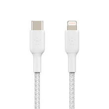 Load image into Gallery viewer, Belkin BoostCharge Braided USB-C to Lightning Cable 2m / 3.3ft - White