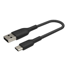 Load image into Gallery viewer, Belkin BoostCharge Braided USB-C to USB-A Cable 15cm / 6in - Black