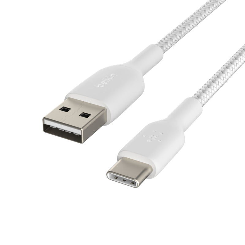 Belkin BoostCharge Braided USB-C to USB-A Cable 1m / 3.3ft - White