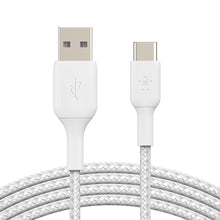 Load image into Gallery viewer, Belkin BoostCharge Braided USB-C to USB-A Cable 2m / 3.3ft - White