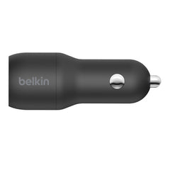 Belkin BoostCharge Dual USB-A Car Charger 24W + USB-A to Lightning Cable - Black