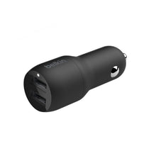 Load image into Gallery viewer, Belkin 24W Dual USB-A Car Charger and USB-A to USB-C Cable - Black