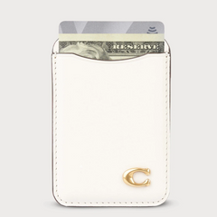 Coach MagSafe Card Holder Magnetic Wallet - Chalk