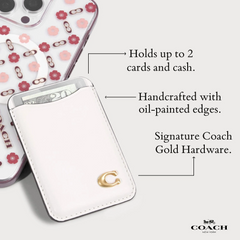 Coach MagSafe Card Holder Magnetic Wallet - Chalk