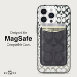 Coach MagSafe Card Holder Magnetic Wallet - Signature Charcoal