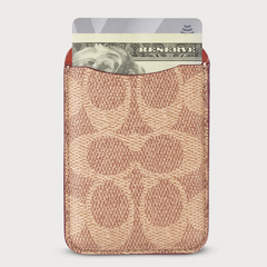 Coach MagSafe Card Holder Magnetic Wallet - Signature Tan