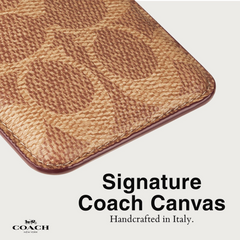 Coach MagSafe Card Holder Magnetic Wallet - Signature Tan