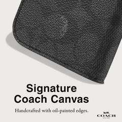 Coach Folio Case Signature Charcoal for iPhone 16 Standard Signature Charcoal