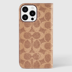 Coach Folio Case Signature for iPhone 16 Pro Max - Tan
