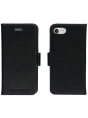 Dbramante1928 Lynge Leather Folio Case iPhone SE 3rd / 2nd / 8 / 7 Black - BONUS Screen Protector