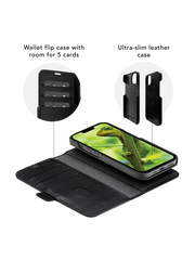 Dbramante1928 Lynge Leather Folio Case iPhone SE 3rd / 2nd / 8 / 7 Black - BONUS Screen Protector