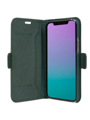Dbramante1928 Milano Saffiano Leather Folio Case iPhone 11 Pro / X / XS - Evergreen (BONUS Screen Protector!!)