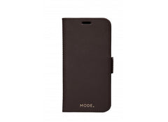 Dbramante1928 Milano Saffiano Leather Folio Case iPhone 12 / 12 Pro Dark Choc with FREE SCREEN GUARD