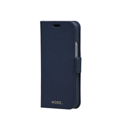 Dbramante1928 Milano Saffiano Leather Folio Case iPhone 12 / 12 Pro Ocean Blue with FREE SCREEN GUARD