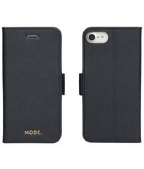 Dbramante1928 Milano Saffiano Leather Folio Case iPhone SE 3rd / 2nd / 8 / 7 - Night Black