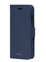 Dbramante1928 Milano Saffiano Leather Folio Case iPhone SE 3rd / 2nd / 8 / 7 - Ocean Blue