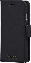 Load image into Gallery viewer, Dbramante1928 New York Leather Folio Case iPhone SE 3rd / 2nd / 8 / 7 Night Black - BONUS Screen Protector