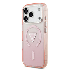 guess case for iphone 17 pro pink back design