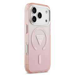 guess case for iphone 17 pro pink angle view