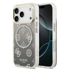 guess glitter case for iphone 17 pro grey front view