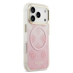 guess glitter case for iphone 17 pro pink angle view