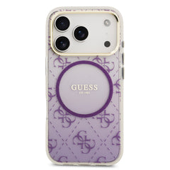 guess glitter case for iphone 17 pro purple side profile