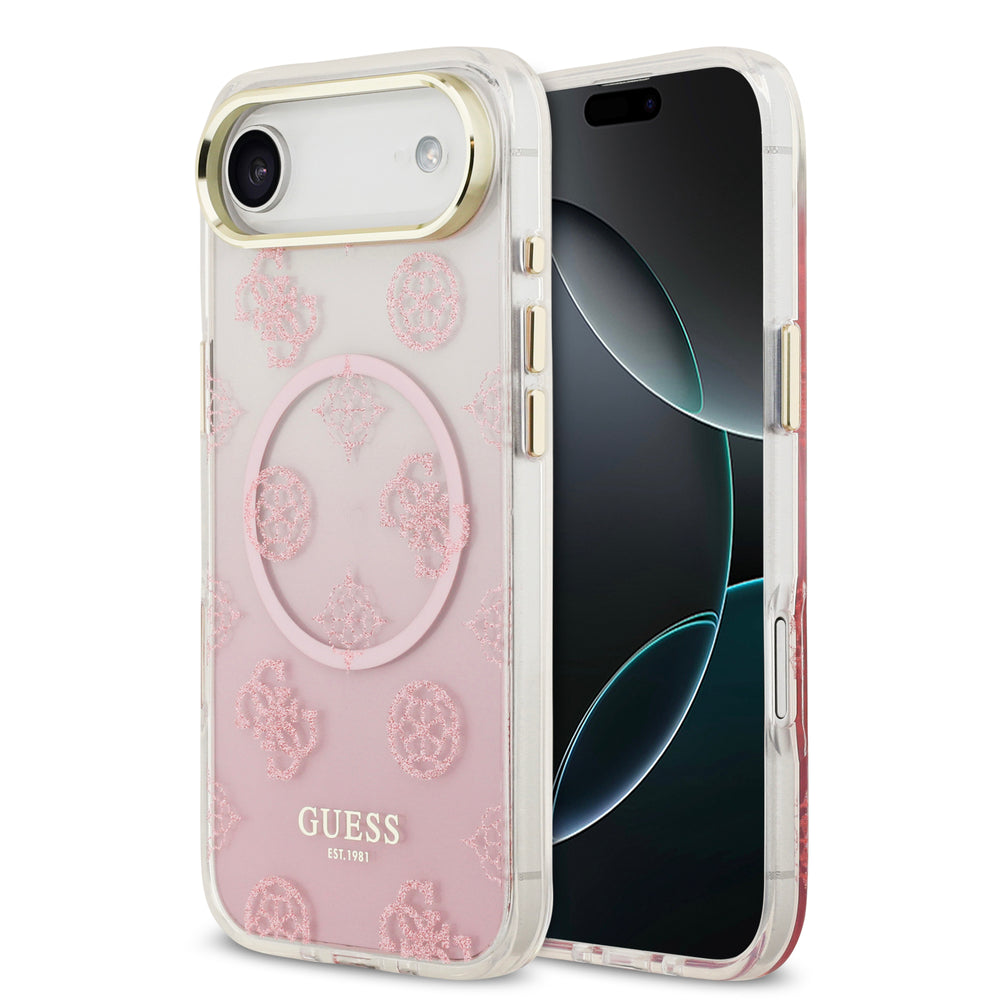 guess glitter case for iphone 17 air pink front view