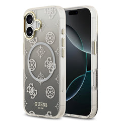 guess glitter case for iphone 17 standard grey front view