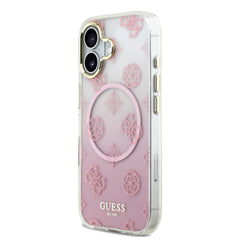 guess glitter case for iphone 17 standard pink back design