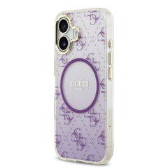 guess glitter case for iphone 17 standard purple back design