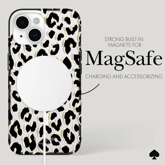 Kate Spade New York City Leopard Case for iPhone 15 / 14 / 13 standard