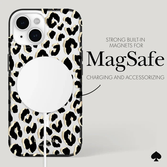 Kate Spade New York City Leopard Case for iPhone 15 Plus