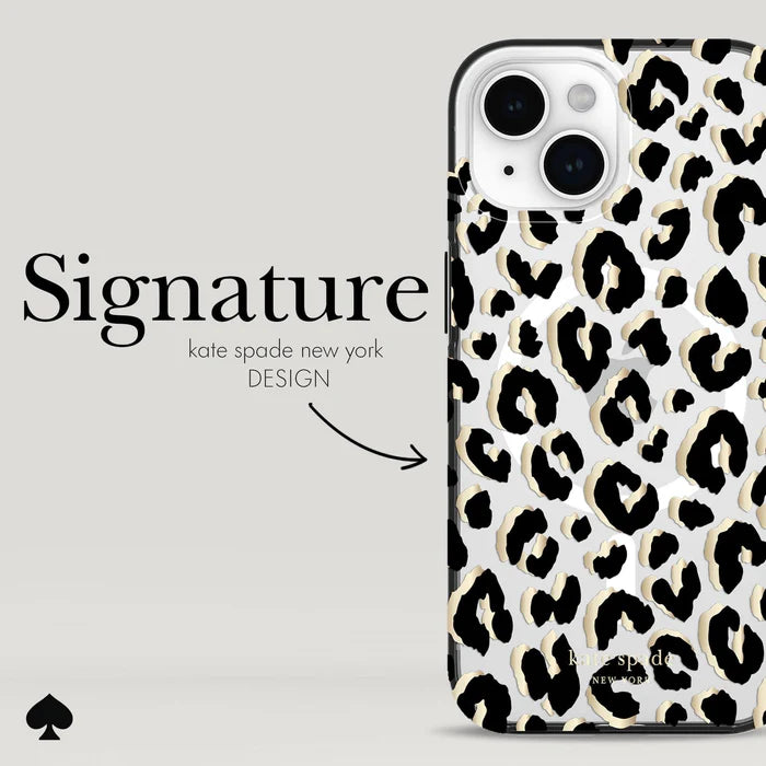 Kate Spade New York City Leopard Case for iPhone 15 / 14 / 13 standard