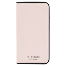Load image into Gallery viewer, Kate Spade New York Folio Case iPhone 15 / 14 / 13 Standard 6.1 inch - Pale Vellum and Black