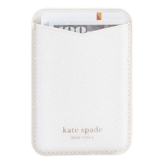 Kate Spade New York MagSafe Card Holder Magnetic Wallet - White Glitter