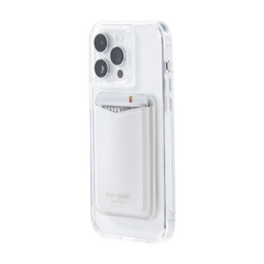 Kate Spade New York MagSafe Card Holder Magnetic Wallet - White Glitter