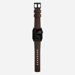 Nomad Modern Band Leather Bracelet for Apple Watch 42-49 & Ultra 1 - 3 - Brown (Black Hardware)