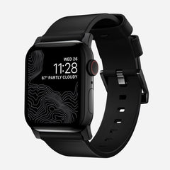 Nomad Modern Leather Band 44-49mm Apple watch 1-10 / SE / Ultra 1-3 - Black Hardware