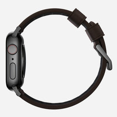 Nomad Active Band Pro 42mm/44mm/45mm/46mm/49mm Black Hardware Leather Bracelet - Classic Brown