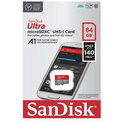 SanDisk Ultra 64GB microSDXC UHS-I 140MBps Memory Card
